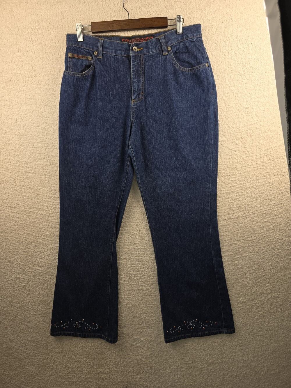 No Excuses Vintage Denim Jeans Size 13/14 with Rhinestone Embellishements